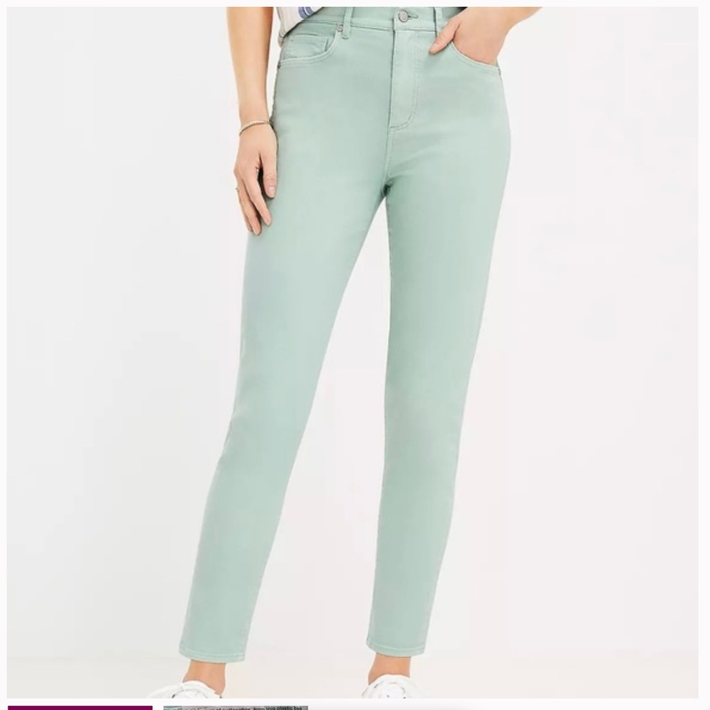 LOFT Light Green Skinny Jeans